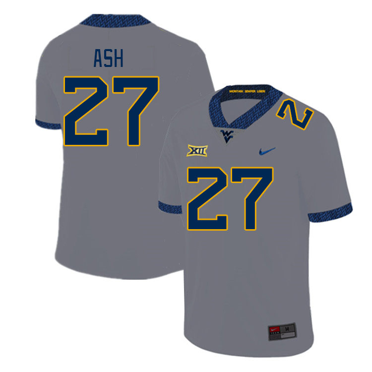 Men #27 Clay Ash West Virginia Mountaineers College Football Jerseys Stitched Sale-Grey